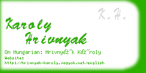 karoly hrivnyak business card